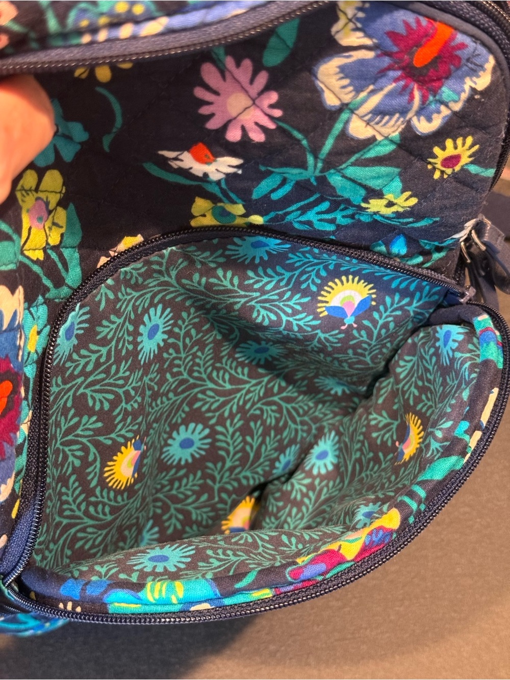 Vera Bradley Essential Laptop Backpack Mural Garden Quilted Floral Travel - Picture 9 of 12